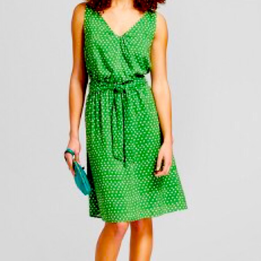 DRESS: Polka Dot Sleeveless Tie Waist - A New Day™